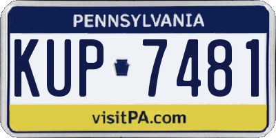 PA license plate KUP7481