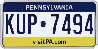 PA license plate KUP7494