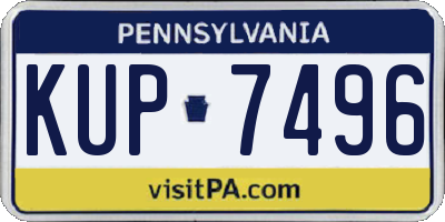 PA license plate KUP7496