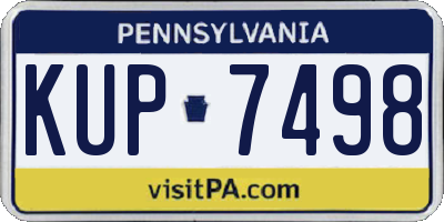 PA license plate KUP7498