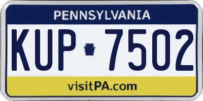 PA license plate KUP7502