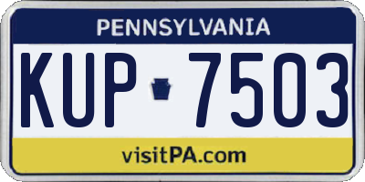 PA license plate KUP7503