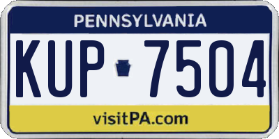 PA license plate KUP7504