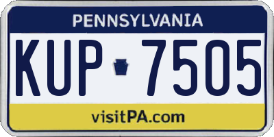 PA license plate KUP7505