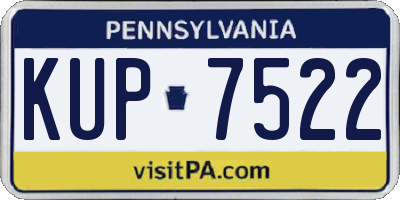PA license plate KUP7522
