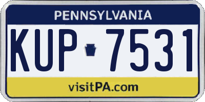 PA license plate KUP7531