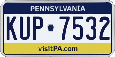 PA license plate KUP7532