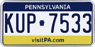 PA license plate KUP7533