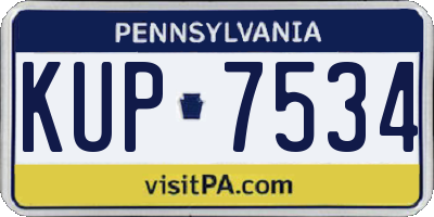 PA license plate KUP7534