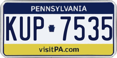 PA license plate KUP7535