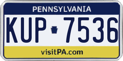 PA license plate KUP7536
