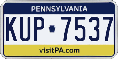 PA license plate KUP7537