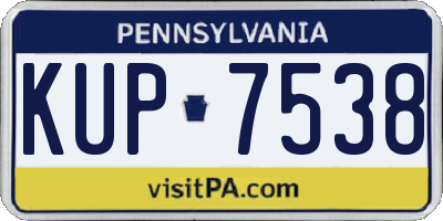 PA license plate KUP7538