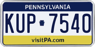 PA license plate KUP7540