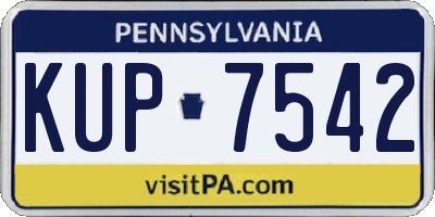 PA license plate KUP7542