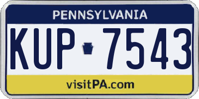 PA license plate KUP7543