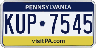 PA license plate KUP7545