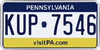 PA license plate KUP7546