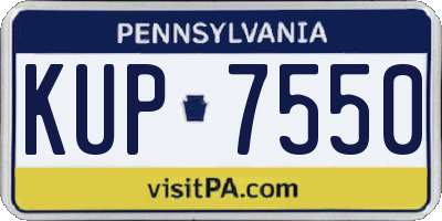 PA license plate KUP7550