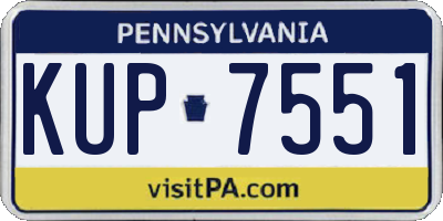 PA license plate KUP7551