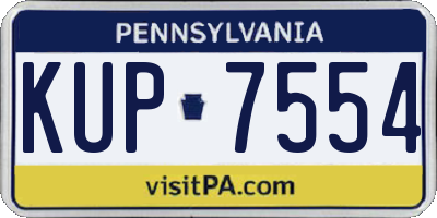 PA license plate KUP7554