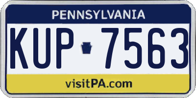PA license plate KUP7563