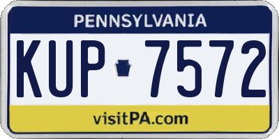 PA license plate KUP7572