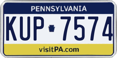 PA license plate KUP7574
