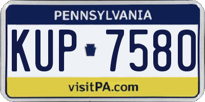 PA license plate KUP7580