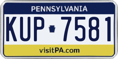 PA license plate KUP7581