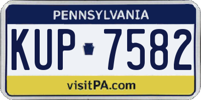 PA license plate KUP7582