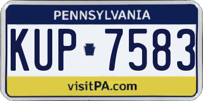 PA license plate KUP7583