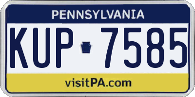 PA license plate KUP7585