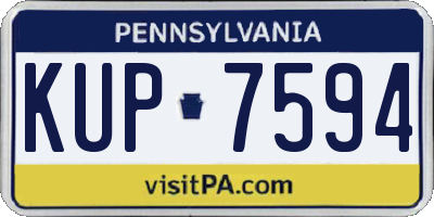 PA license plate KUP7594