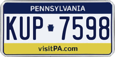 PA license plate KUP7598
