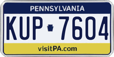 PA license plate KUP7604