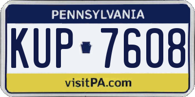 PA license plate KUP7608