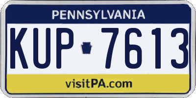 PA license plate KUP7613