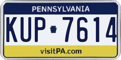PA license plate KUP7614