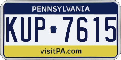 PA license plate KUP7615