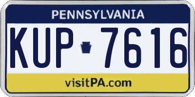 PA license plate KUP7616