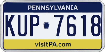 PA license plate KUP7618