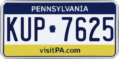 PA license plate KUP7625