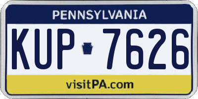 PA license plate KUP7626
