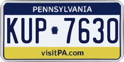 PA license plate KUP7630