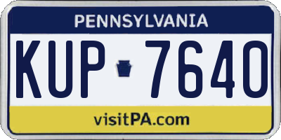 PA license plate KUP7640