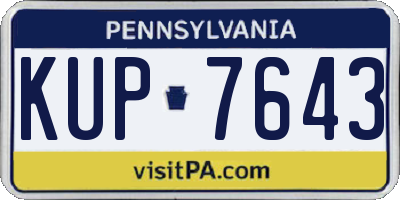 PA license plate KUP7643