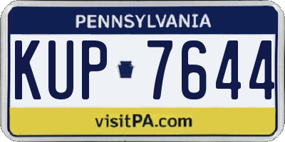 PA license plate KUP7644