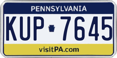 PA license plate KUP7645