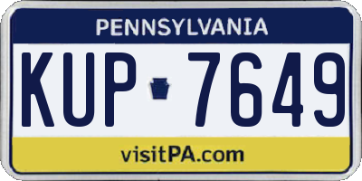 PA license plate KUP7649